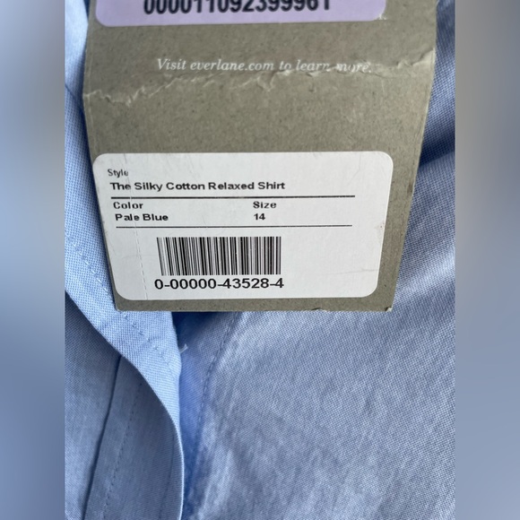 Everlane - The Silky Cotton Relaxed Shirt - Long Sleeve, Lightweight- NWT - 14 - Picture 6 of 10